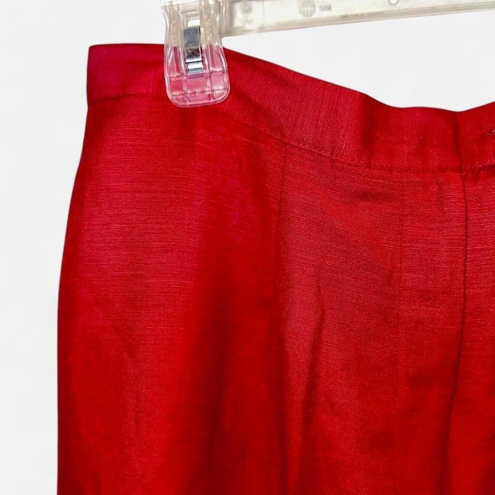 Dark Academia Red Tailored Linen Pants Gorgeous Vintage 90s Tailored Trousers